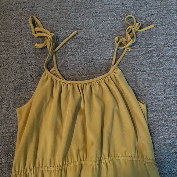 Theory Mustard Yellow shoulder tie dress - Picture 2 of 2